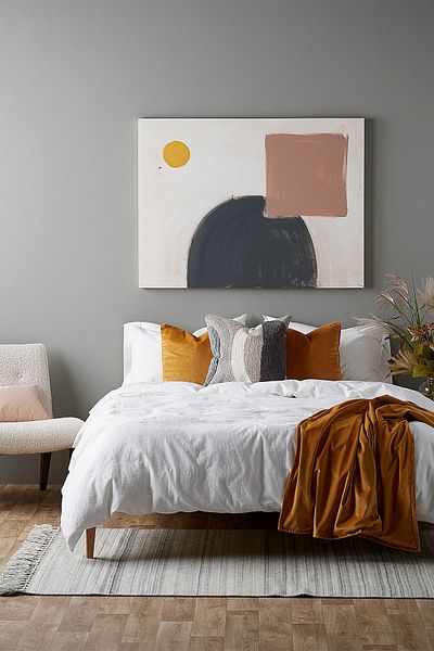 vivamaison Set de perne din bumbac, in, spalat, alb, cuvertură de pilota, 160x220 Cm