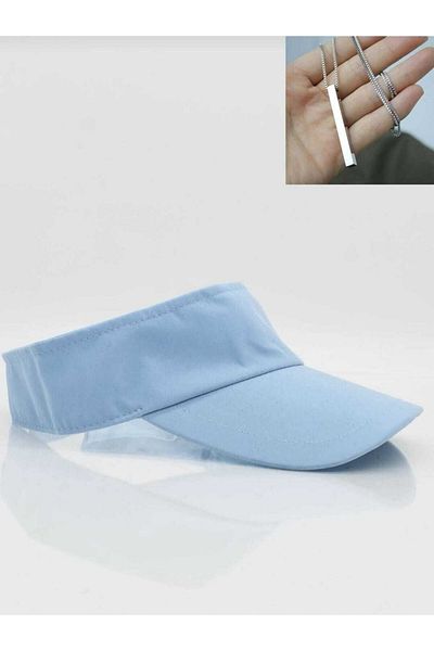 GONCA ŞAPKA 2-Piece Combination Unisex UV Protective Visor Cap Visor Tennis Hat Necklace