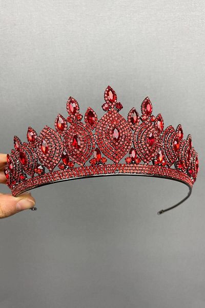 Hobigram إكسسوار شعر Red Hera Model Bridal Henna Crown – إكسسوار الزفاف، تصميم أنيق، إكسسوار نسائي –