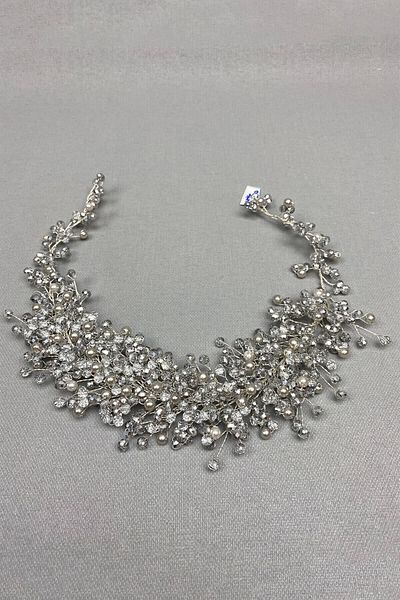 Hobigram Accesoriu pentru păr Lisa Model Bridal Henna Crown – Coroană, Crystal Stone, Model elegant, Tiara de mireasă, Accesoriu pentru păr