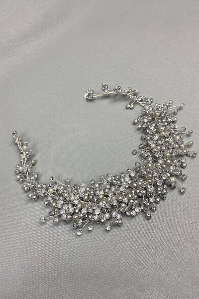 Hobigram Accesoriu pentru păr Lisa Model Bridal Henna Crown – Coroană, Crystal Stone, Model elegant, Tiara de mireasă, Accesoriu pentru păr