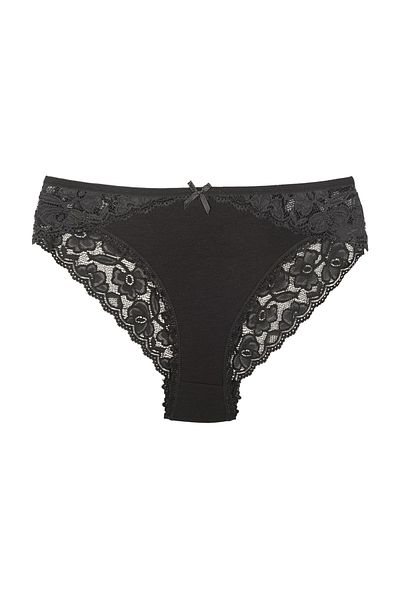 Zena 5-Piece Cotton Women's Panties with Lace Detail on the Front and Back