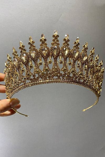 Hobigram إكسسوار شعر العروس، نموذج الحناء بلون العسل، تاج العروس بالحناء – إكسسوار العروس – إكسسوار العروس