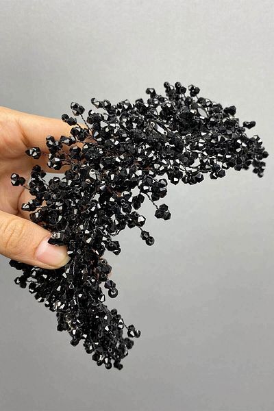 Hobigram إكسسوار للشعر موديل باربرا أسود وإكسسوار للشعر والعمامة – إكسسوارات شعر أخرى، تصميم أنيق – D