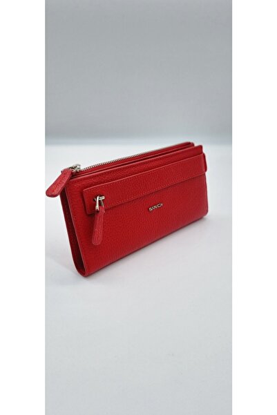 SARACH Hakiki Deri Unisex 15 Bölmeli Kartlık Cüzdan Kırmızı Renk