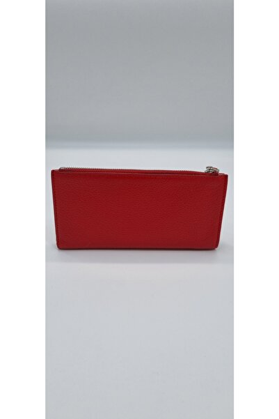 SARACH Hakiki Deri Unisex 15 Bölmeli Kartlık Cüzdan Kırmızı Renk