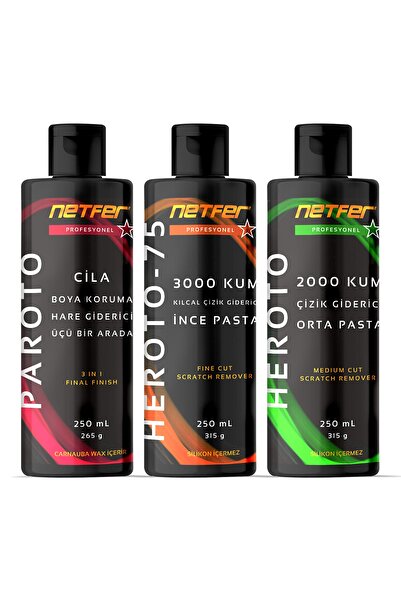 Netfer 3'lü Ince Orta Pasta Cila Set - 3x250 Ml