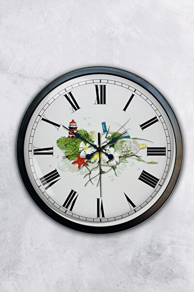 Kasva Concept هدية ساعة حائط مزخرفة معدنية سوداء مقاس 40 سم