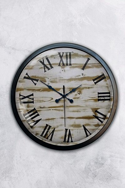 Kasva Concept هدية ساعة حائط مزخرفة معدنية سوداء مقاس 40 سم