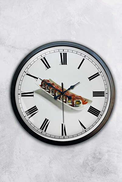 Kasva Concept ساعة حائط ريسر معدنية سوداء مقاس 40 سم