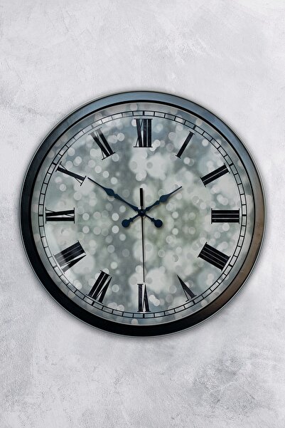Kasva Concept ساعة حائط طبيعية معدنية سوداء مقاس 40 سم