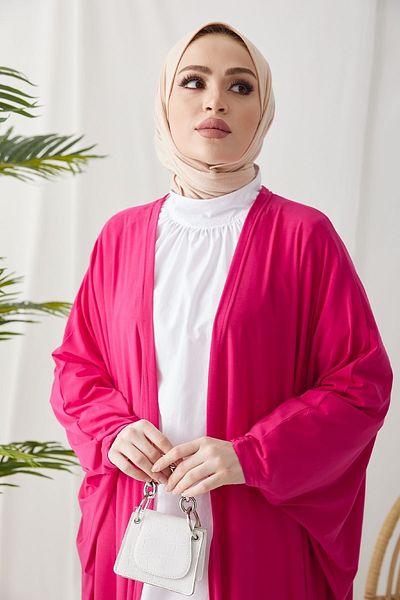 InStyle عباية ميفيرا بقصة فضفاضة - فوشيا