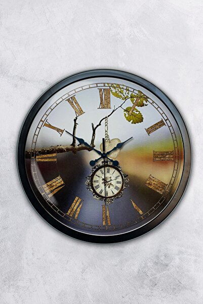 Kasva Concept ساعة حائط معدنية سوداء مقاس 40 سم