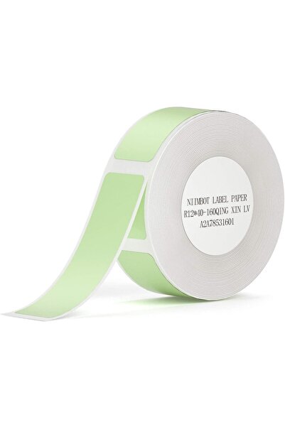 NiiMbot D11 Çok Amaçlı Etiket 12x40mm Yeşil (160 Adet) Yırtılmaz, Sudan Ve Ya...