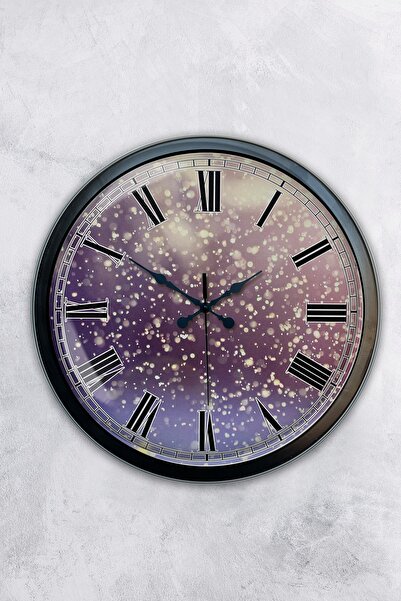 Kasva Concept هدية ساعة حائط مزخرفة معدنية سوداء مقاس 40 سم