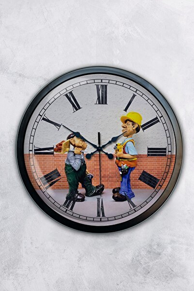 Kasva Concept ساعة حائط غزال معدنية سوداء مقاس 40 سم