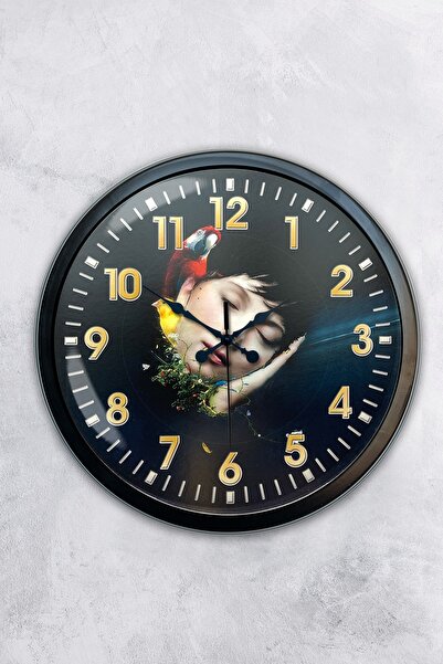 Kasva Concept ساعة حائط بخريطة العالم معدنية سوداء مقاس 40 سم