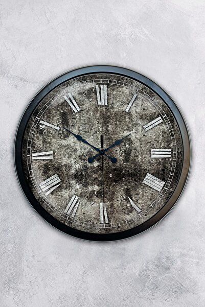 Kasva Concept ساعة حائط عين معدنية سوداء مقاس 40 سم