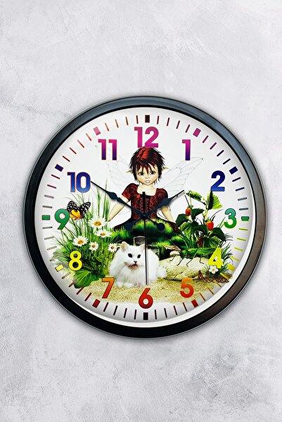 Kasva Concept ساعة حائط قنديل البحر معدن أسود مقاس 40 سم