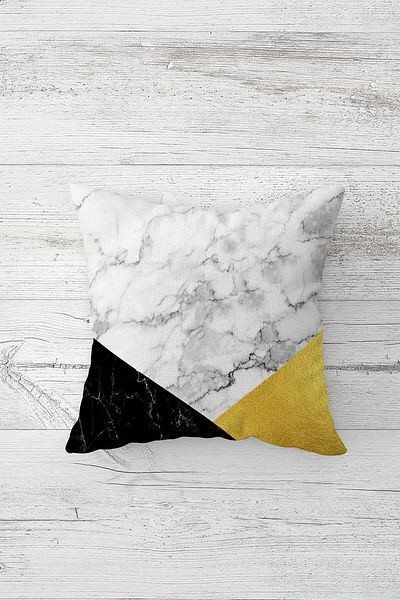 on the clouds Triangle Block Marbled Μαξιλαροθήκη με κρυφό φερμουάρ με στάμπα στη μία πλευρά Μαξιλαροθήκη για μαξιλάρι καναπέ