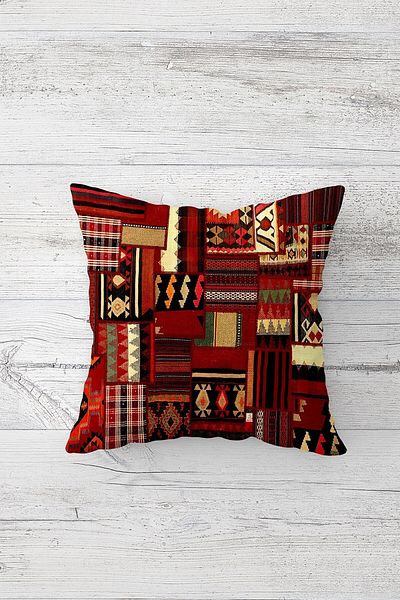 on the clouds Motiv Kilim etnic Patchwork Față de pernă cu fermoar ascuns pe o parte Husă de pernă pentru scaun