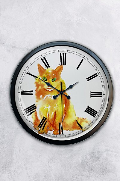 Kasva Concept ساعة حائط معدنية سوداء مقاس 40 سم