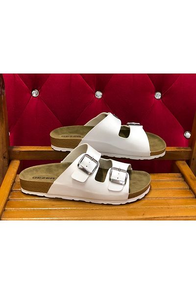 GEZER Kafkaslar Orthopedic Birkenstock Model Slippers with Two Buckles