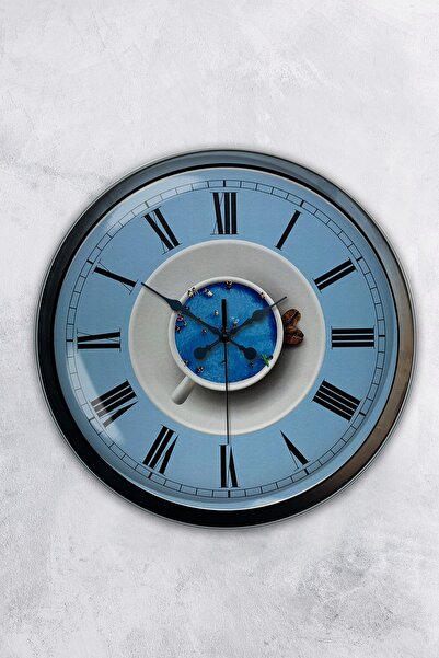 Kasva Concept هدية ساعة حائط مطبخ معدنية سوداء مقاس 40 سم