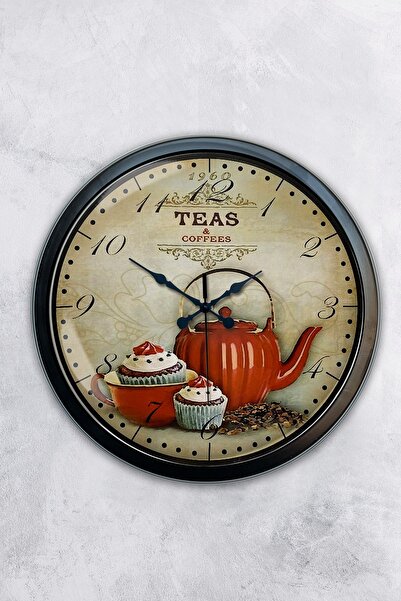 Kasva Concept 40 Cm Siyah Metal Palyaço Duvar Saati