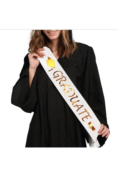 Big Party Mezuniyet Saten Kuşak Varak Baskılı