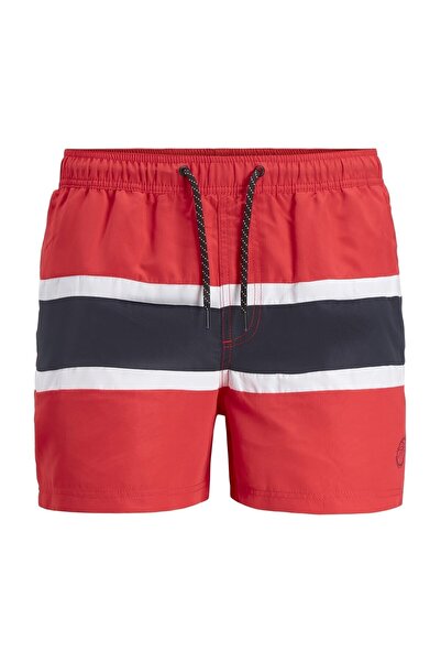 Jack & Jones Swim Shorts - Red - Colorblock