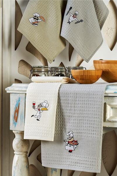 Valezium 6 шт Набір кухонних серветок для сушіння та рушників Chef Chef