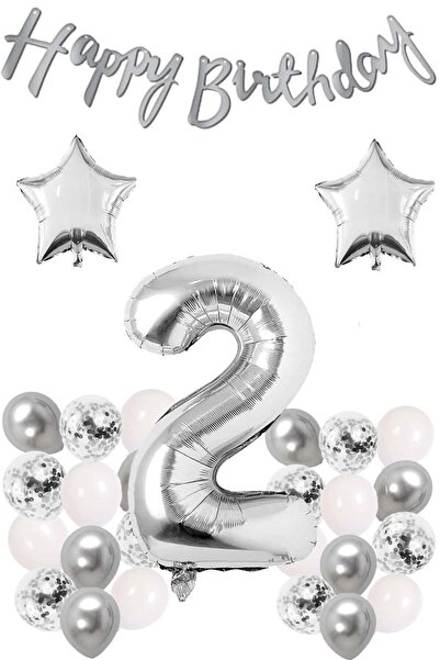 BEST PARTİ DOĞUM GÜNÜ PARTİ SÜSLERİ Gümüş Konsept 2 Yaş Doğum Günü Kutlama Se...