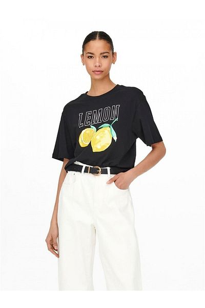 ONLY Women's Fruit Illustrated Sequin T-Shirt 15263120 Onlcontinent