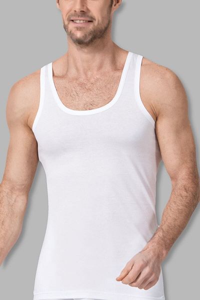 Namaldı Men's White Single Pack Modal Summer Hanging Tank Top