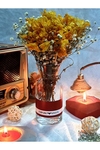 Saccura Decor Red Armani Decorative Mini Vase - 195 Cc