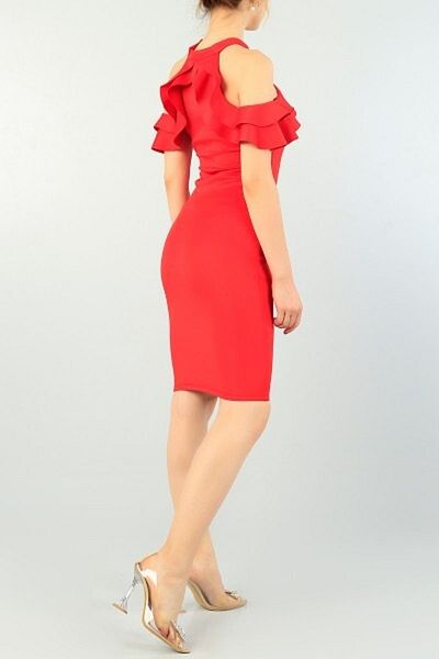 Secret Passion Lingerie Red Layered Design Midi Length Evening Dress Graduation Dress Md-1 72311 Emr-58299 622