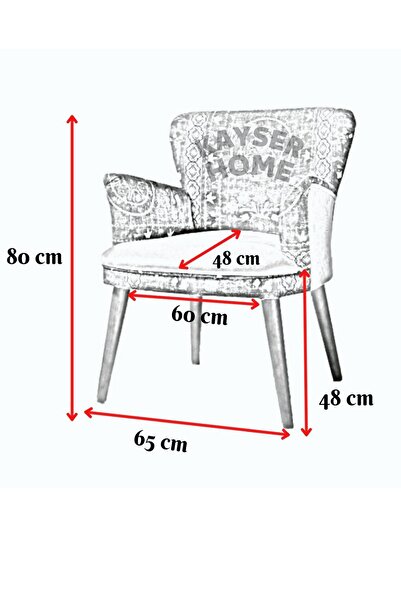 Kayser Home Berjer - Tekli Koltuk - Etnik Desen - Ahşap Ayak - Nubuk Kumaş - Fuşya