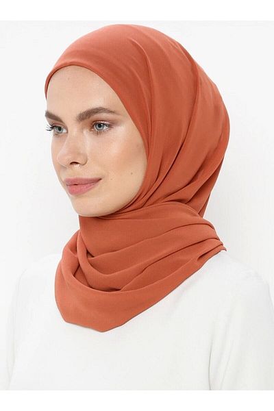 Nilbutik Chiffon Ready-made Scarf with Inner Bone - Tile