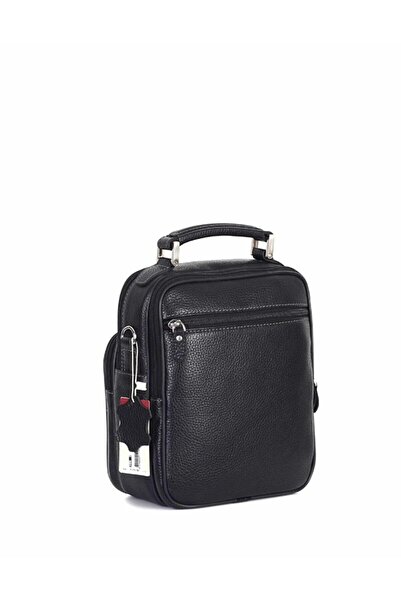 Aka Deri 306 Genuine Leather Men's Hand and Shoulder Strap Bag Black