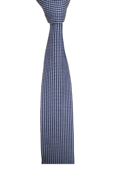 Yage Lacivert Kalp Desenli Örgü Kravat