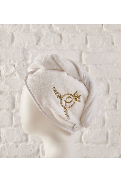 Hepsi Enteresan 100% Cotton, Soft, Triga Mayer Velvet White Bonnet, Thermal and Bath Cap