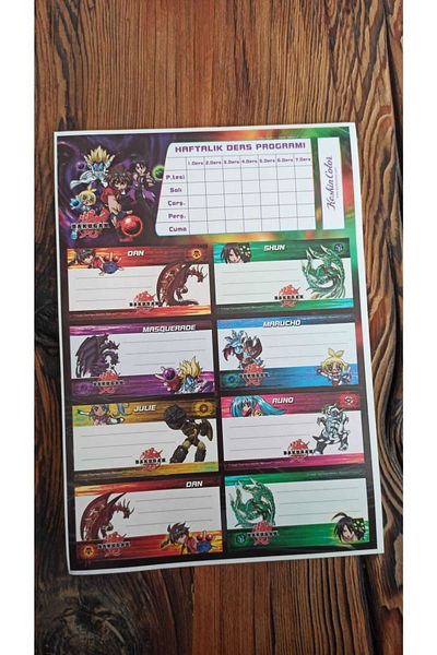 KESKİN COLOR Bakugan Licensed Nostalgic School Label