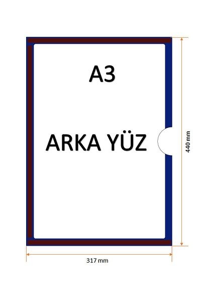 Kaizen Market A3 Magnetic Dark Blue Color Frame Long Light (Pack of 10)