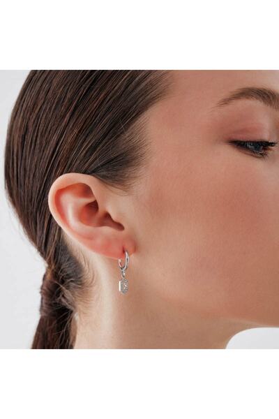 Merano Design Kutup Yıldızı Rhodium Küpe