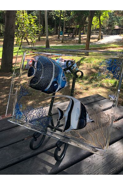 Queen Bee İstanbul Marine Series Plexiglass Tray Fish 40x30cm