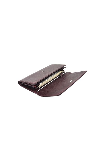 Eminsa Women's Burgundy Color Leather Wallet