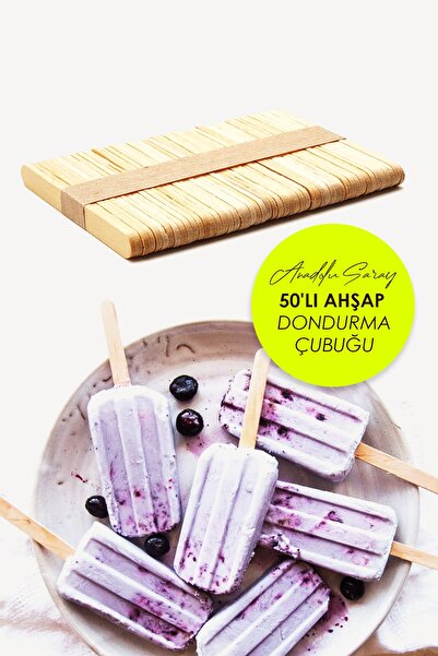 Anadolu Saray Çarşısı Pratik 50'li Ahşap Dondurma Çubuğu | Ahşap Küçük Magnum...