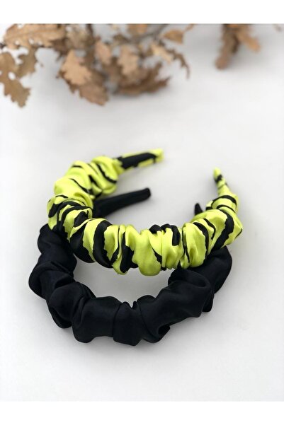 KİKİYS طقم تاج نسائي مكون من قطعتين بنمط الحمار الوحشي باللونين الأصفر والأسود