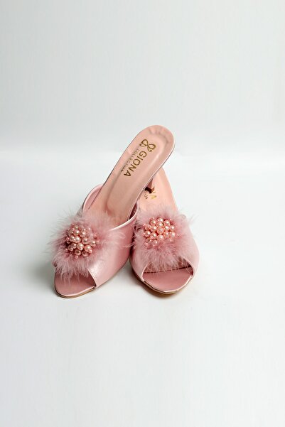 GIONA Νυφικές παντόφλες προίκας με τακούνι